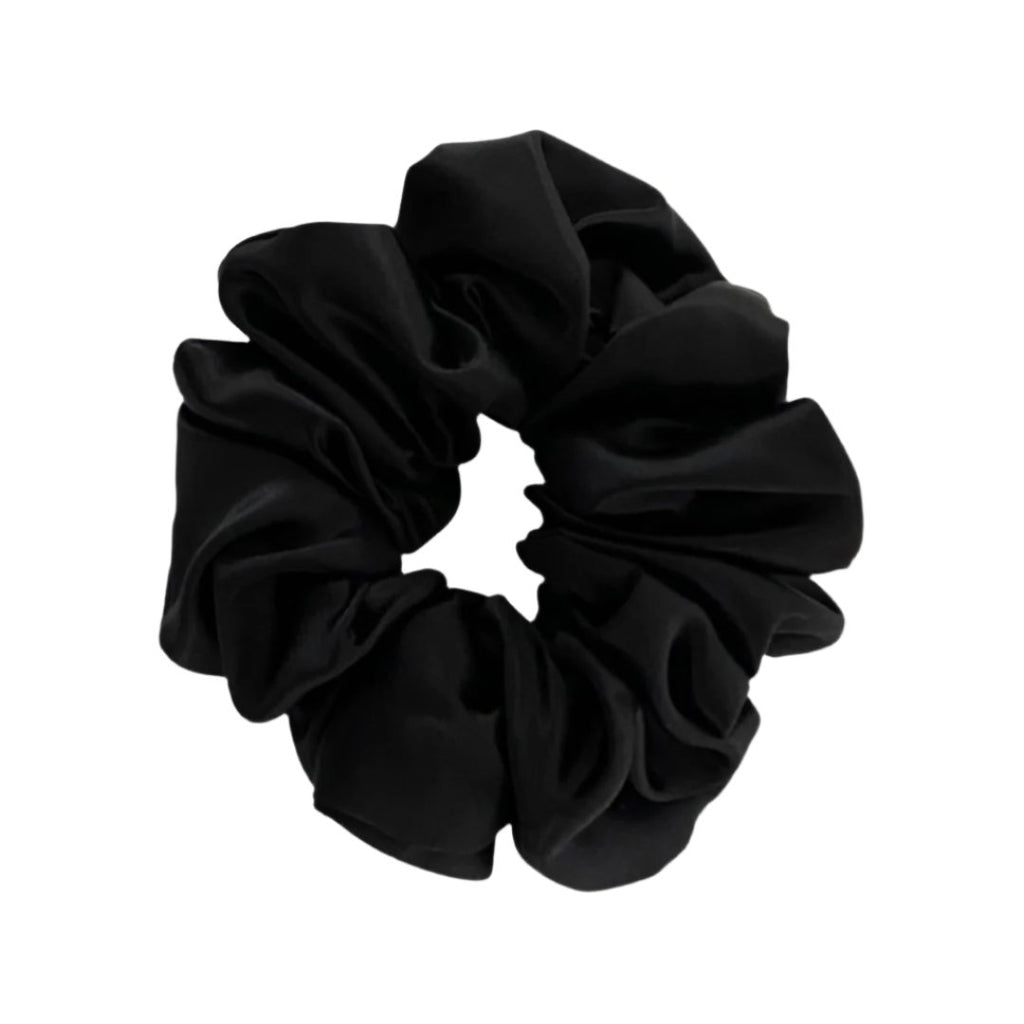 Silk Scrunchie in Onyx Noir